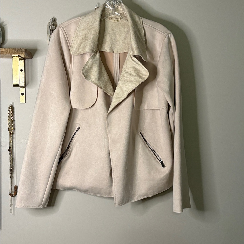 Hem & Thread Cream Textured Jacket extremely soft